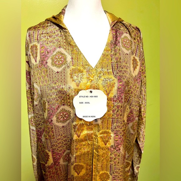 Vintage beautiful repeating geometric pattern abaya.Size xxxl,fits XL perfectly - Picture 1 of 14